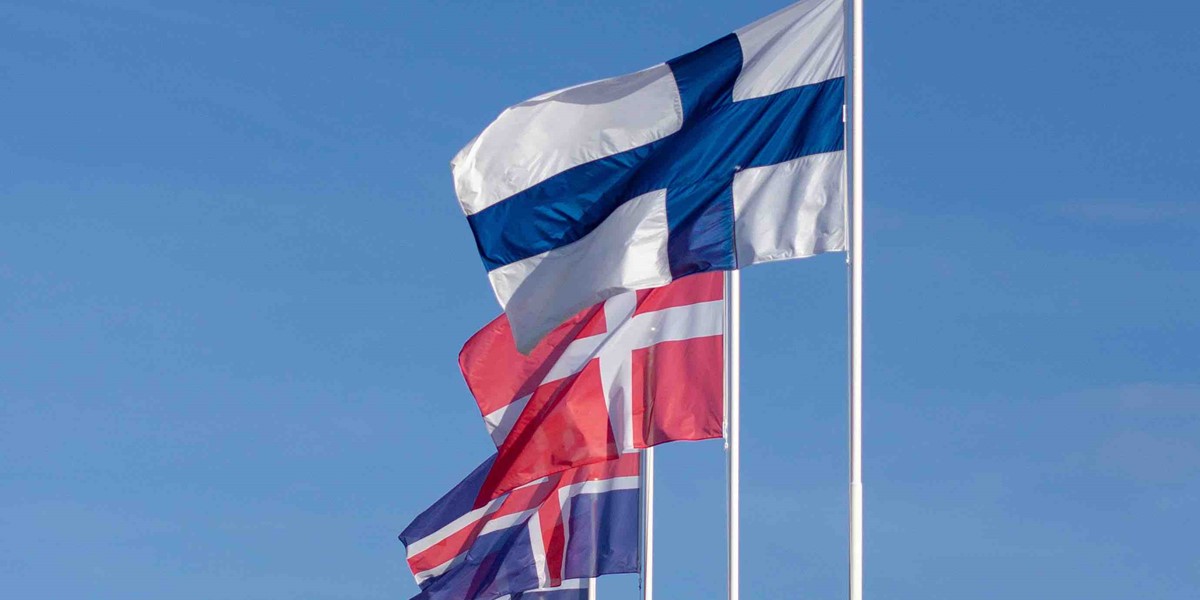 Drapeaux des pays scandinaves